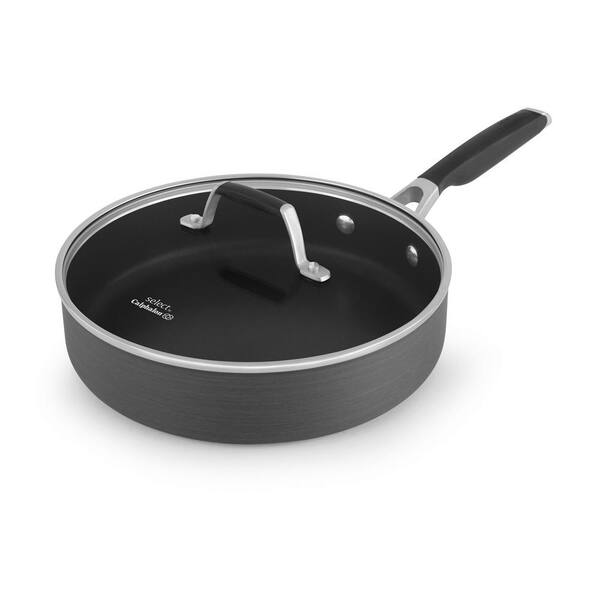 Calphalon Select 3 qt. Hard-Anodized Aluminum Nonstick Saute Pan in Black with Glass Lid
