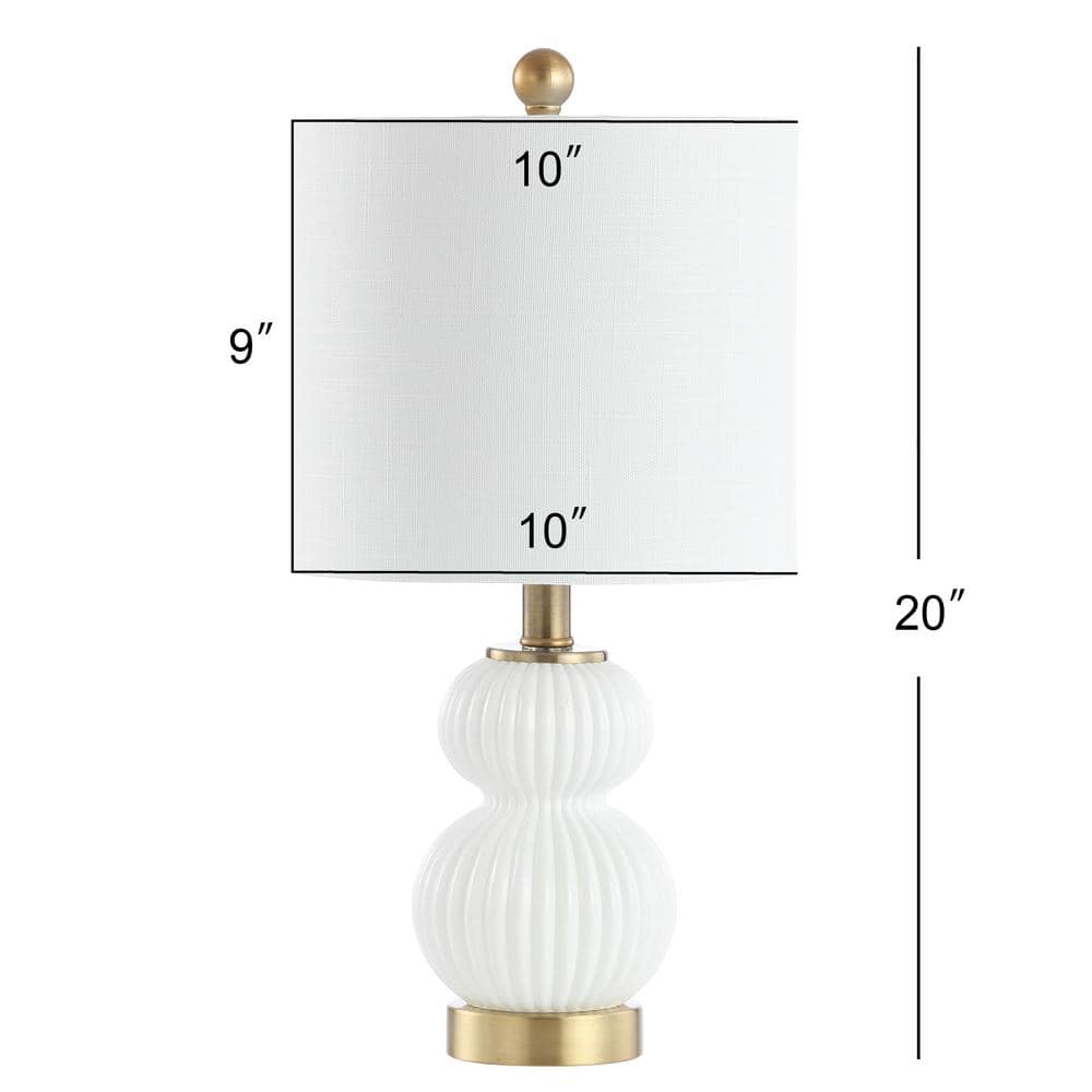 Daphne 20" White and Brass Ribbed Metal Table Lamp