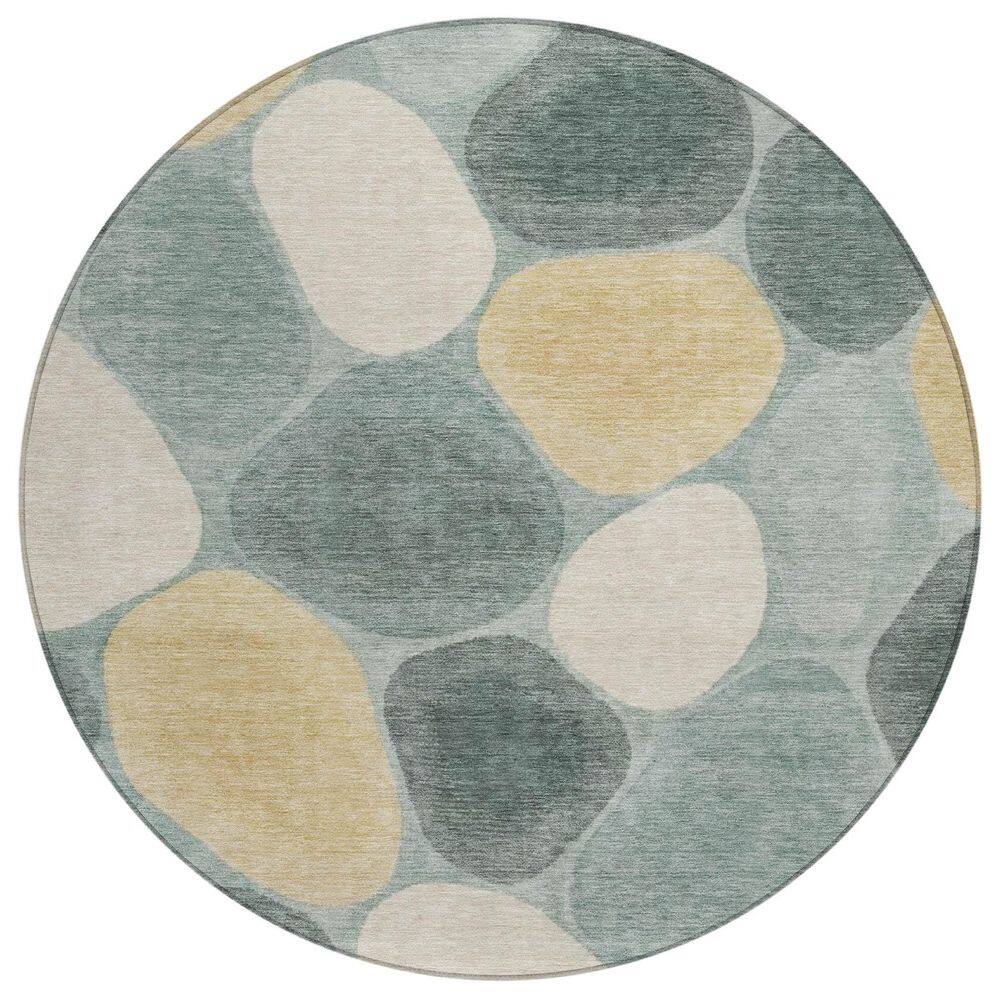 Chantille Machine Washable Indoor/Outdoor Abstract ACN3007 Seafoam 8 ft. x 8 ft. Round Rug price history on PriceWatchPro