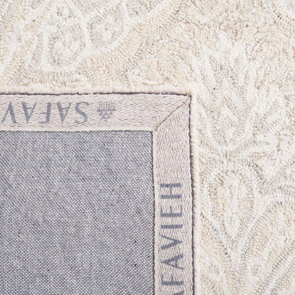 Beige Hand-Tufted Wool Medallion Area Rug 3x5