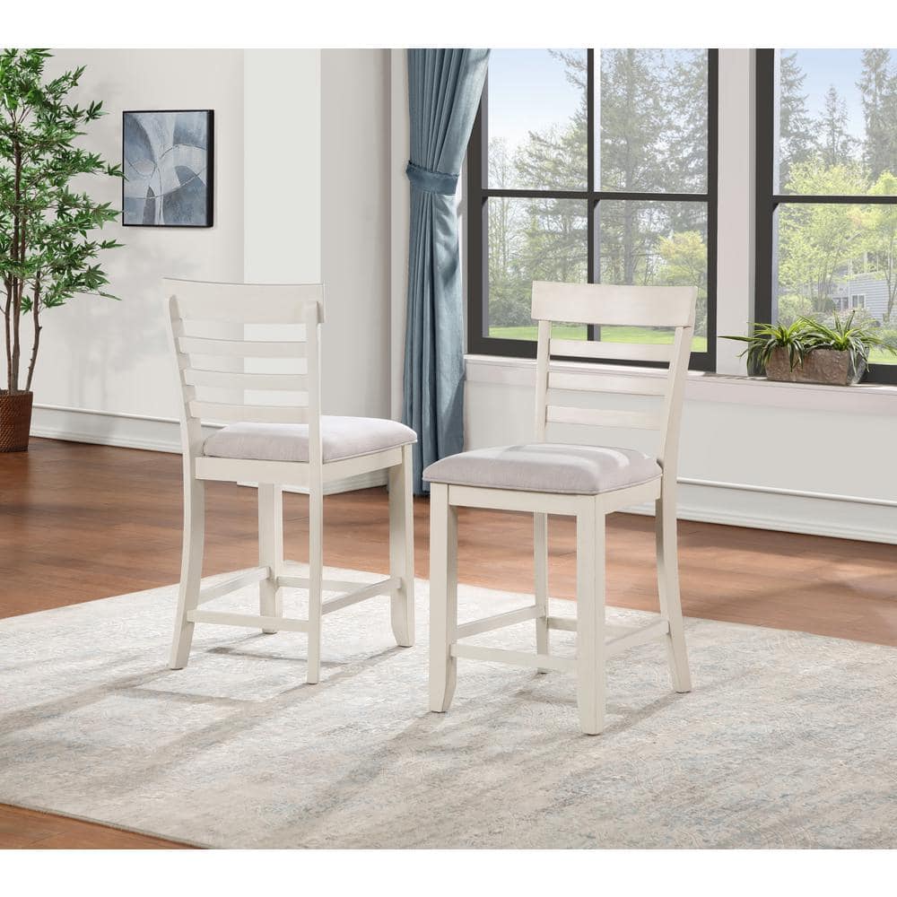 Hyland Light Brown and White 6-Piece Counter-Height Dining Set
