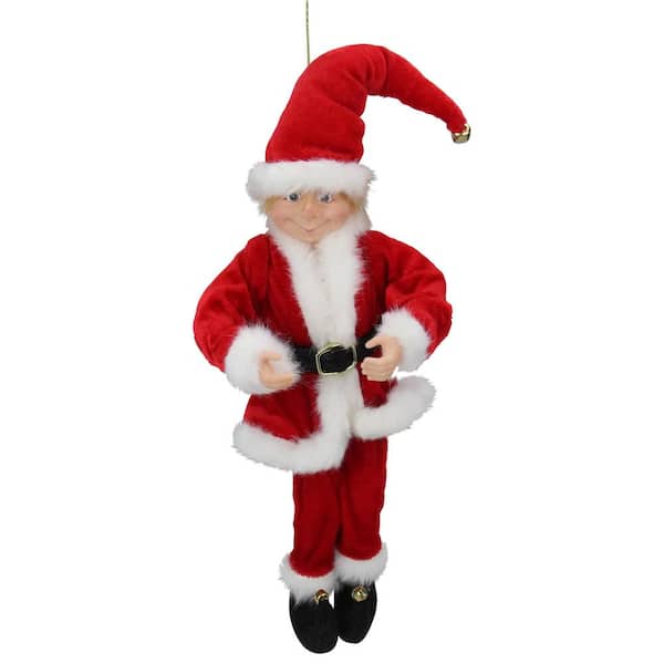 Santa Claus RED AND WHITE Bendable Hat w Light Up LED Ball 