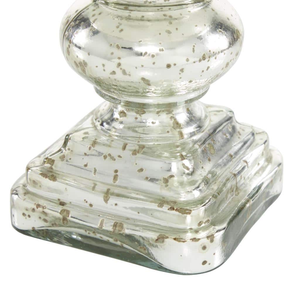 Elegant Silver Glass 16" Handcrafted Hurricane Candle Lantern
