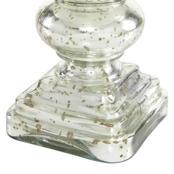 Litton Lane Brass Glass Traditional Candle Holder Hurricane Lamp