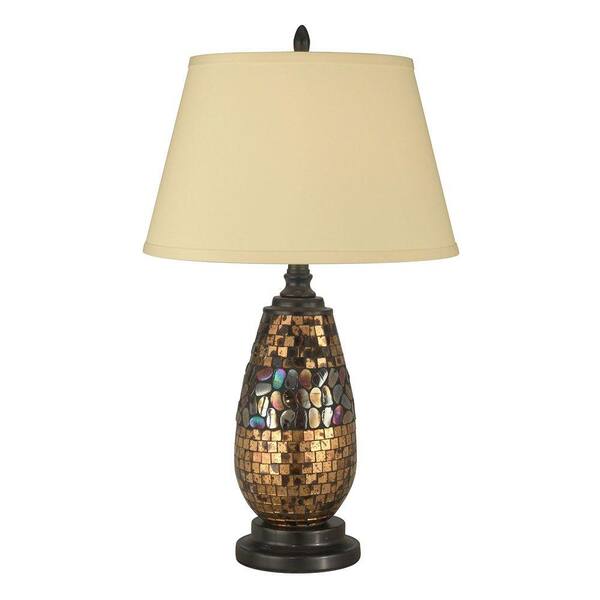 Dale Tiffany 25.5 in. Antique Gold Mosaic Dark Antique Bronze Table Lamp