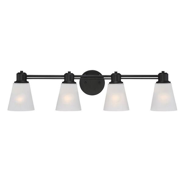 Designers Fountain Printers Row 4-Light Oil Rubbed Bronze Interior Incandescent Bath Vanity Light