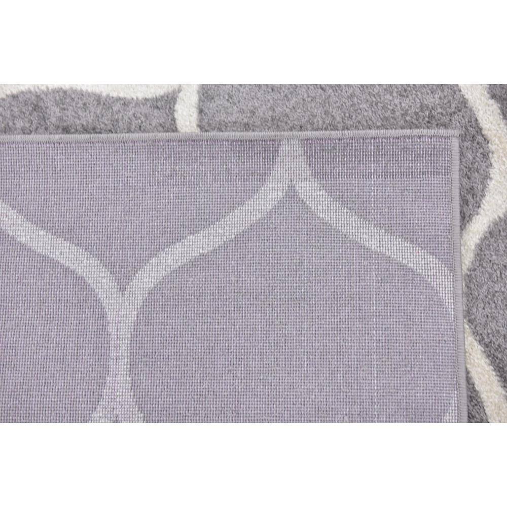 Elegant Light Gray Trellis 9' x 12' Synthetic Area Rug