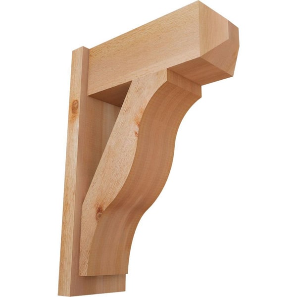 Ekena Millwork 8 in. x 28 in. x 20 in. Fuston Craftsman Rough Sawn Western Red Cedar Outlooker