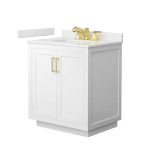 Miranda 30 in. W x 22 in. D x 33.75 in. H Single Bath Vanity in White with White Quartz Top