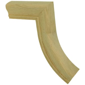 Stair Parts 7098 Unfinished Red Oak Straight 1-Rise Gooseneck No Cap Handrail Fitting