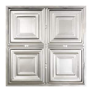 Syracuse 2 ft. x 2 ft. Lay-in Tin Ceiling Tile in Clear (20 sq. ft. / case of 5)