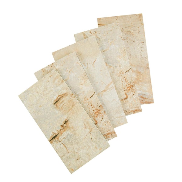 Yipscazo Subway Collection Beige stone 3 in. x 6 in. PVC Peel and Stick Tile (3.9 sq. ft./32-Sheets)