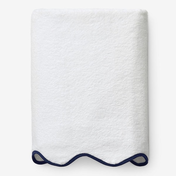 Company Cotton Scallop Navy Cotton Bath Sheet