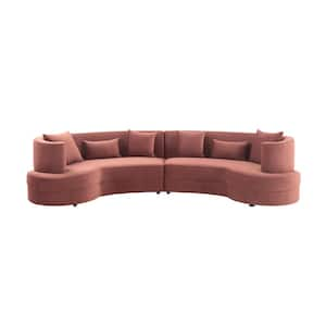 Majestic Blush Fabric Upholstered 2-Piece Sectional Sofa