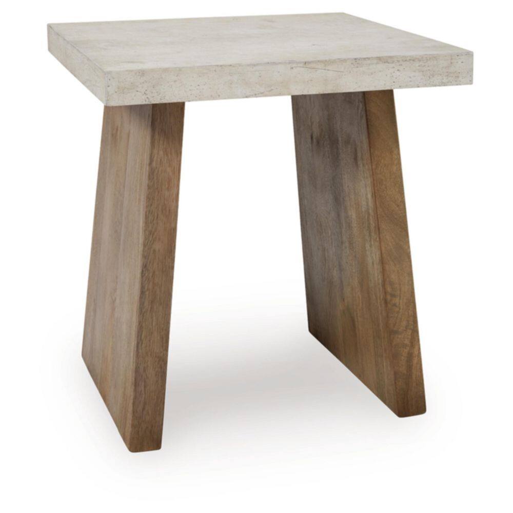 Brendalhouse 22 in. Light Brown Square MDF End Table - thumbnail 3