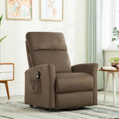 Brown Powel Lift Recliner Chair for Elderly Heavy Duty and Soft Fabric