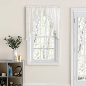 Classic Wide Ruffled 38 in. L Polyester/Cotton Swag Valance in Natural