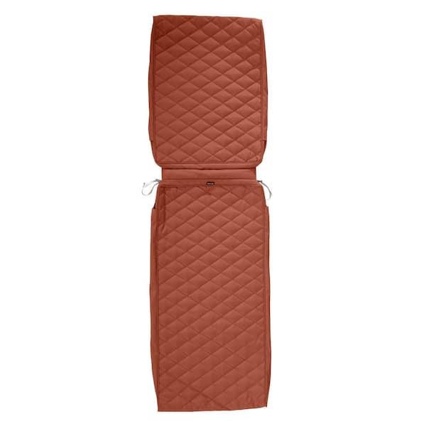 Classic Accessories Montlake FadeSafe 80 in. D x 26 in. W x 3 in. T Spice Quilted Chaise Lounge Cushion Slipcover