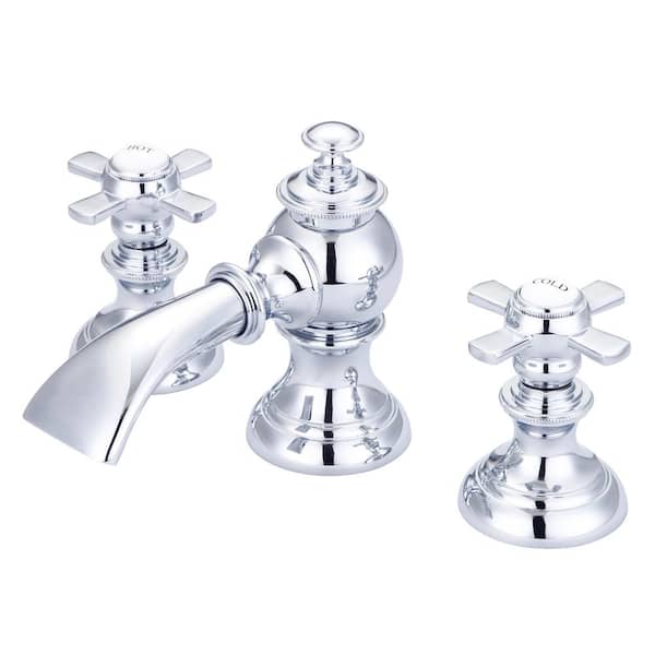 Water Creation Modern Classic 8 in. Widespread 2-Handle Bathroom Faucet with Pop Up Drain in Chrome