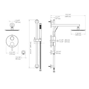 El Dorado 2-Spray Patterns with 2 GPM 7.9" Wall Mount Dual Shower Heads System in Polished Gold (ELD-SHS-PG)