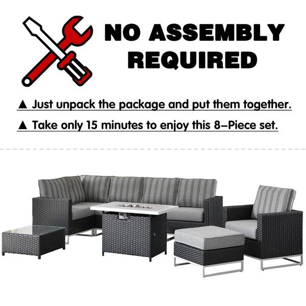 Kinsunny rattan best sale sofa assembly