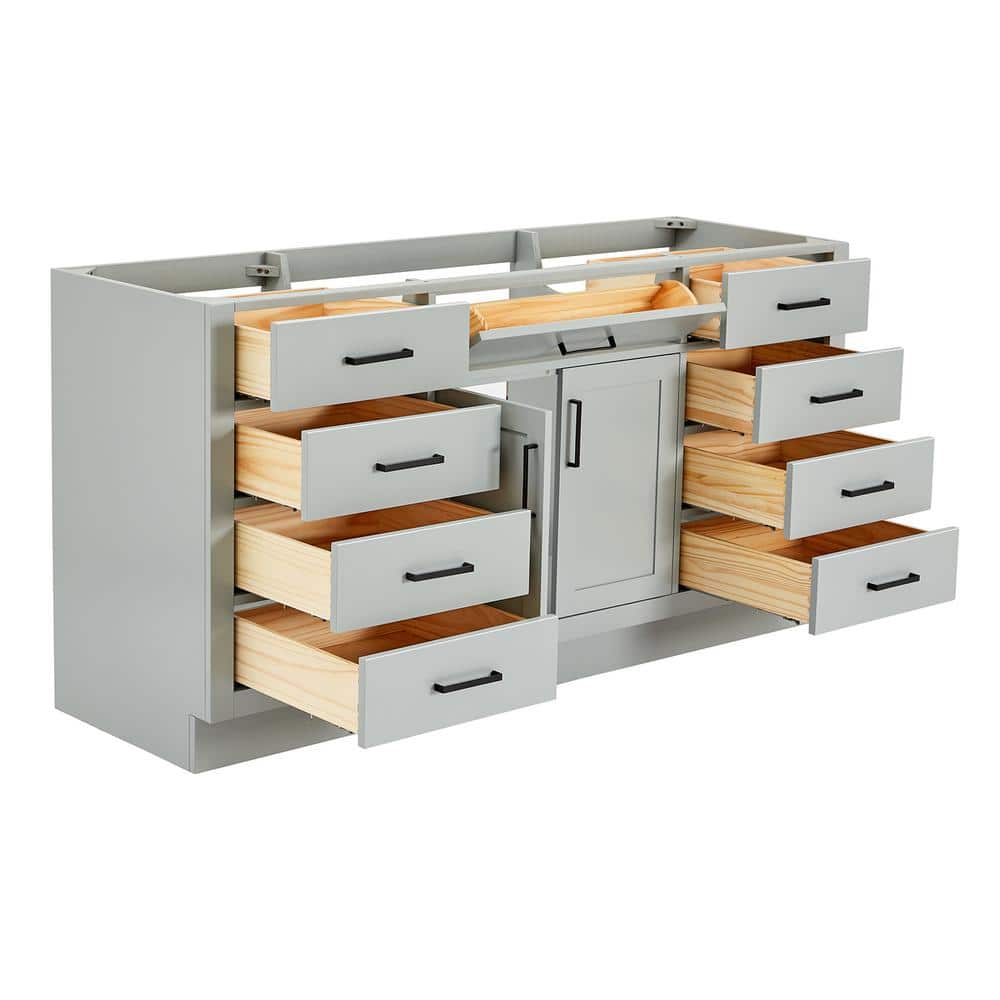 Hepburn 66" Gray Pine Single Freestanding Vanity Base