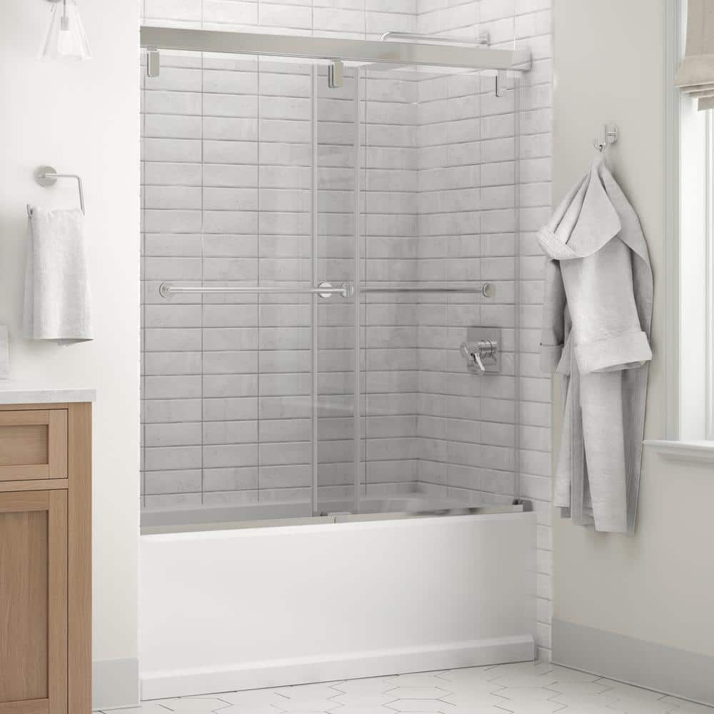 Delta Mod 60 in. x 591/4 in. SoftClose Frameless Sliding Bathtub Door
