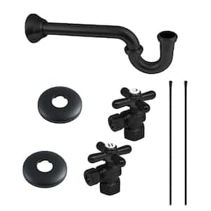 Trimscape Traditional Plumbing Supply Kit Combo 1-1/4 in. Brass with P- Trap in Matte Black