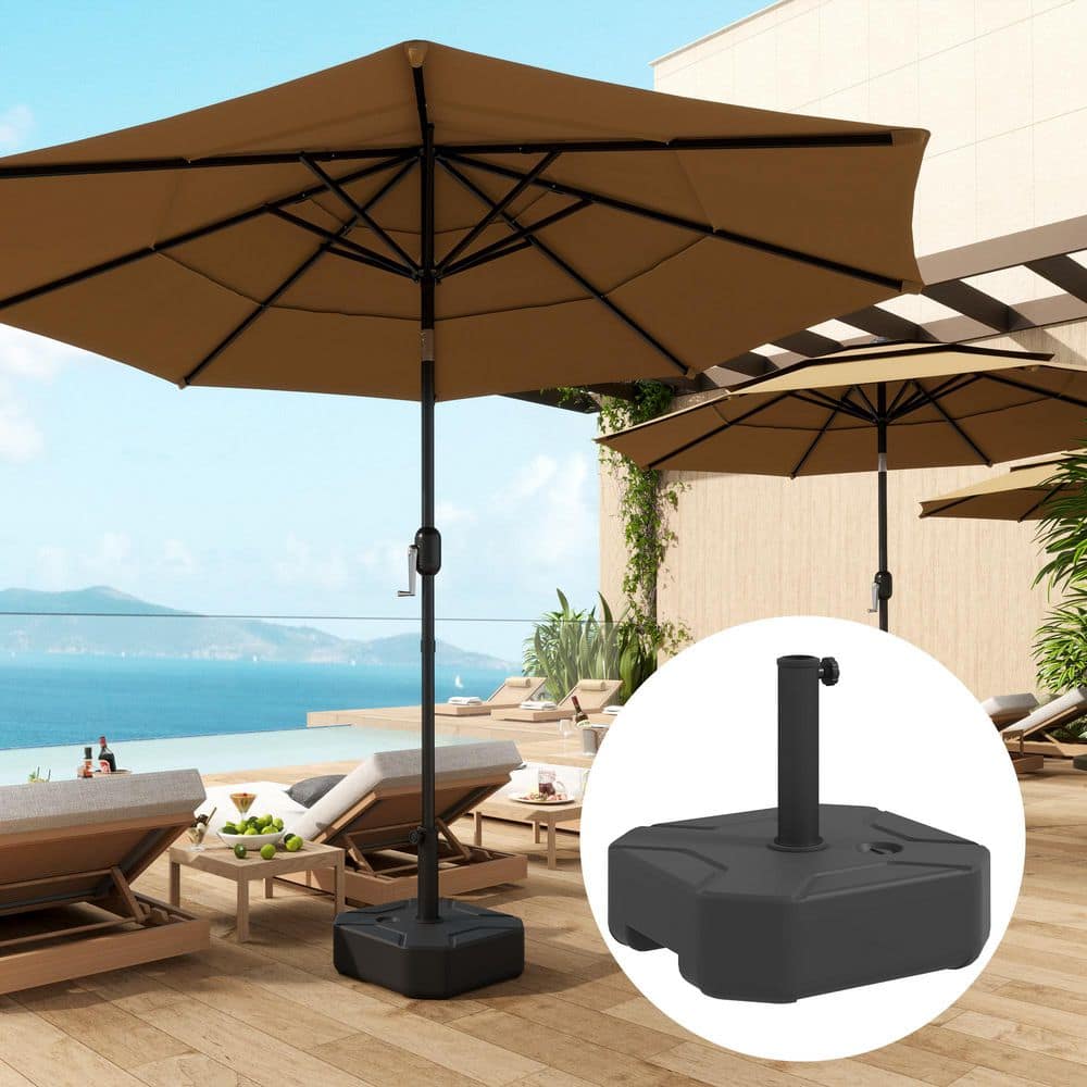 Black HDPE Plastic Fillable Patio Umbrella Base Holder