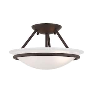 Newburgh 2 Light Bronze Semi Flush Mount