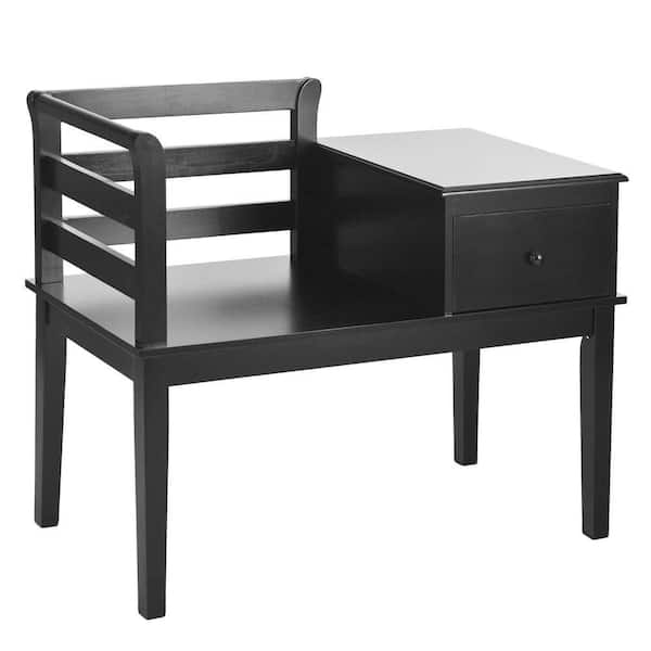Unbranded Cottage Gossip Bench in Black-DISCONTINUED