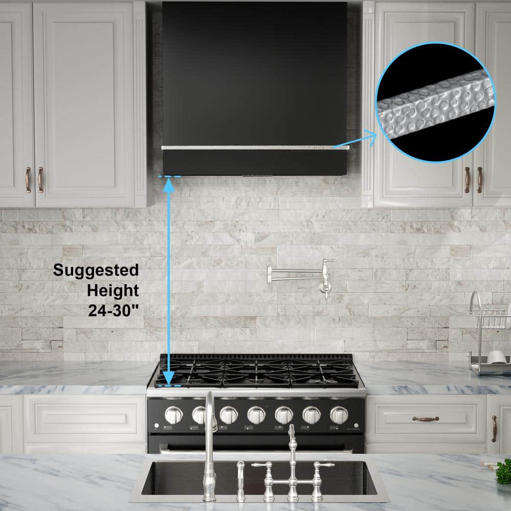 Akicon 30" Stainless Steel Wall Mount Range Hood with Charcoal Filter