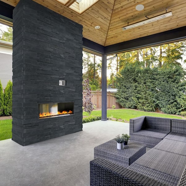 XL Premium Black Ledger Panel 9 in. x 24 in. Splitface Slate Wall Tile (4.5 sq. ft. /Case)