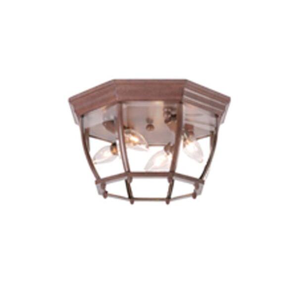 Acclaim Lighting Flushmount Collection Ceiling-Mount 4-Light Burled Walnut Outdoor Light Fixture