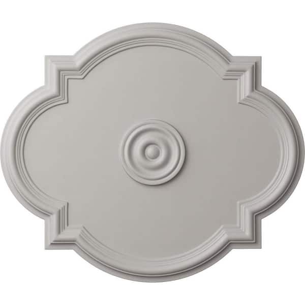 Ekena Millwork 1-1/8 in. x 24 in. x 20-1/2 in. Polyurethane Waltz Ceiling Medallion, Ultra Pure White