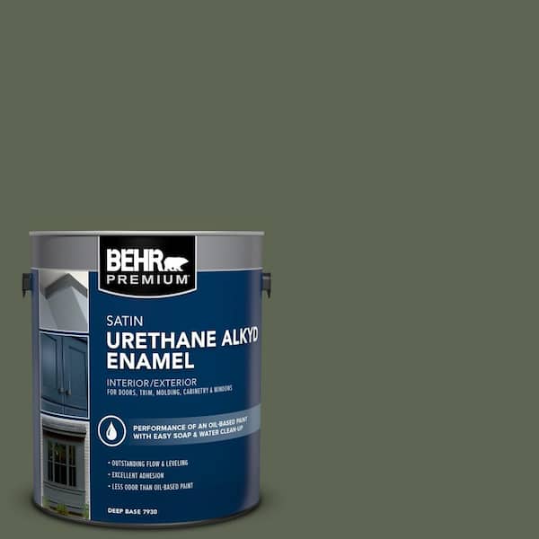BEHR PREMIUM 1 gal. #N390-7 Cypress Vine Urethane Alkyd Satin Enamel Interior/Exterior Paint