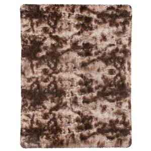 Plush Shag Brown 5 ft. x 7 ft. Solid Polyester Area Rug