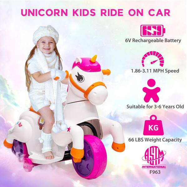 Unicorn 6v best ride on 2024 cars