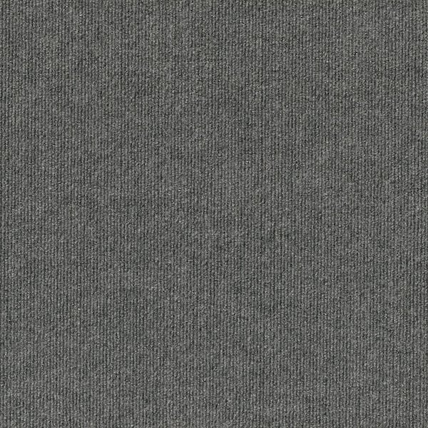 TrafficMaster Elevations Sky Grey 6 ft. SD Polyester Ribbed Texture Indoor/Outdoor Needlepunch Carpet