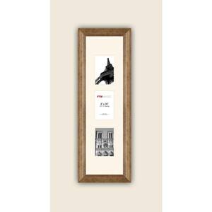 3-Opening Vertical 4 in. x 6 in. White Matted Champagne Photo Collage Frame