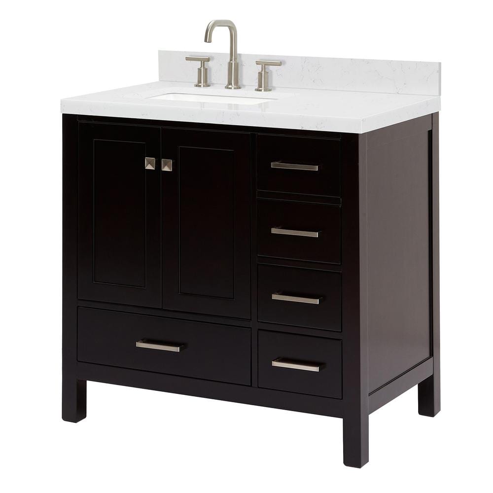 Cambridge 36" Espresso Single Basin Vanity with Shaker Doors