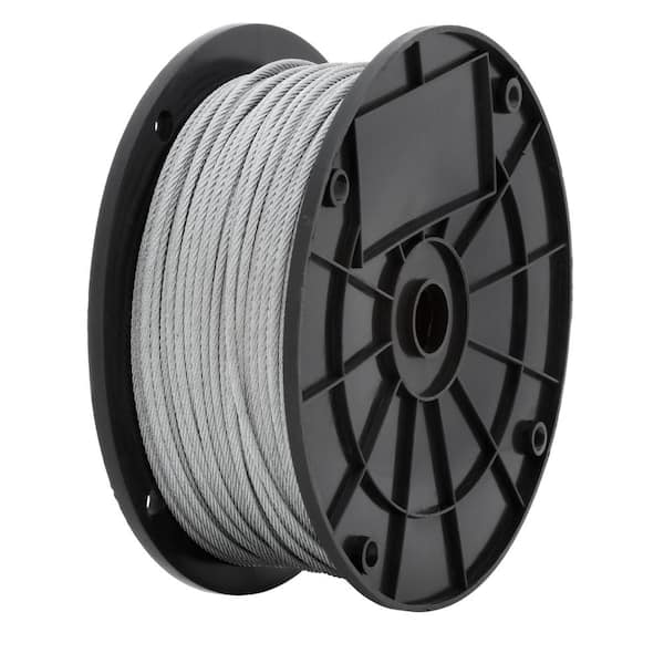 Everbilt 1/8 in. x 500 ft. Galvanized Steel Uncoated Wire Rope 806340 - The  Home Depot