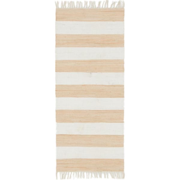 StyleWell Lorelei Beige/Tan 3 ft. x 6 ft. Striped Runner Rug