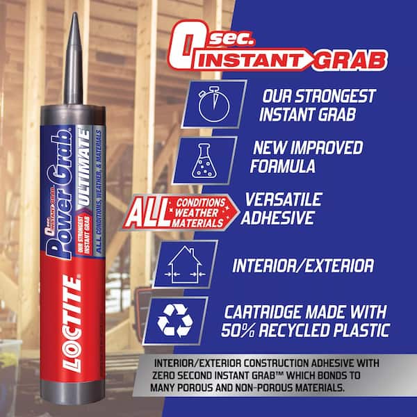 Power Grab Ultimate Instant Grab 9 oz. White SMP Construction Adhesive Cartridge (12 pack)