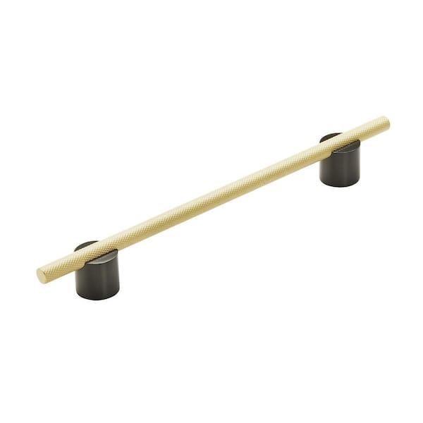 Amerock Transcendent 7-9/16 in. (192mm) Modern Matte Black/Matte Gold Bar Cabinet Pull
