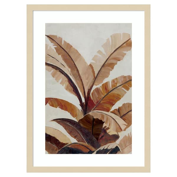 Amanti Art Umber Banana Leaf by Alex Black 19 in. W x 25 in. H. Wood Framed Wall Art Print Framed in Brown