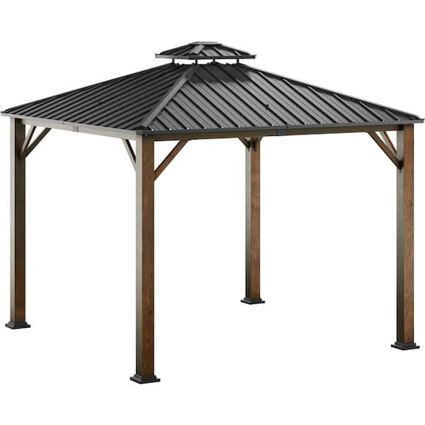 Hanover Hyland 9 ft. x 9 ft. Hard Top Outdoor Gazebo Canopy with Roof Vent