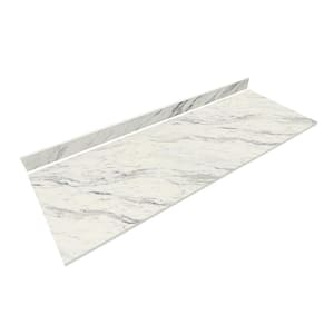 6 ft. L x 25 in. D Engineered Composite Countertop in Calcutta Blanc with Satin Finish
