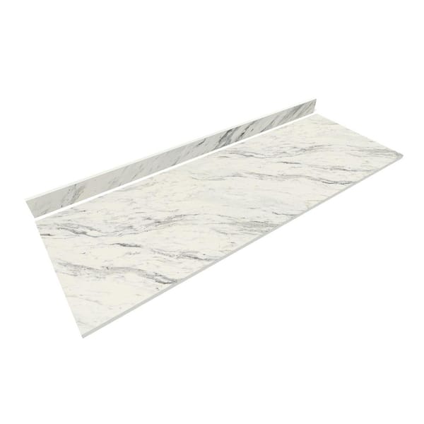 THINSCAPE 6 ft. L x 25 in. D Engineered Composite Countertop in Calcutta Blanc with Satin Finish