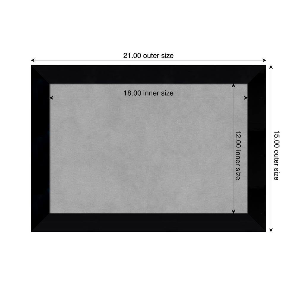 Black and Grey Wood Framed Magnetic Memo Board 18x12